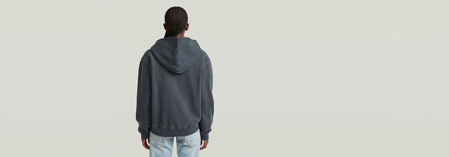 sweat à capuche délavé zippé pull décontracté