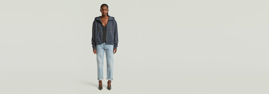 sweat à capuche délavé zippé pull décontracté