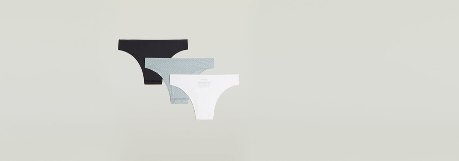 lot de 3 slips hipster sans marques de sous-vêtements