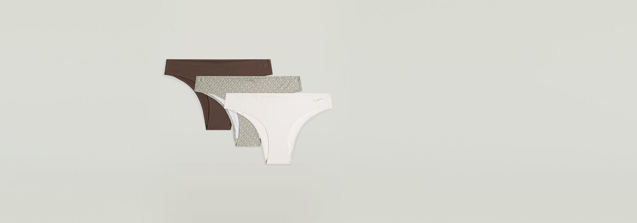 lot de 3 slips hipster sans marques de sous-vêtements