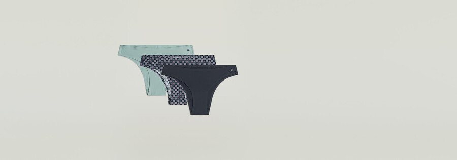 lot de 3 slips hipster sans marques de sous-vêtements