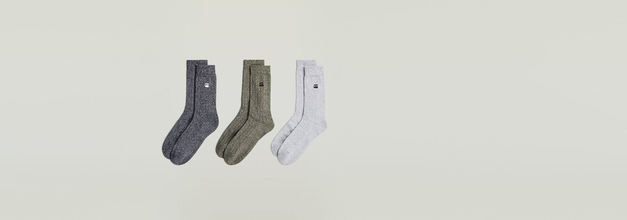 lot de 3 chaussettes côtelées