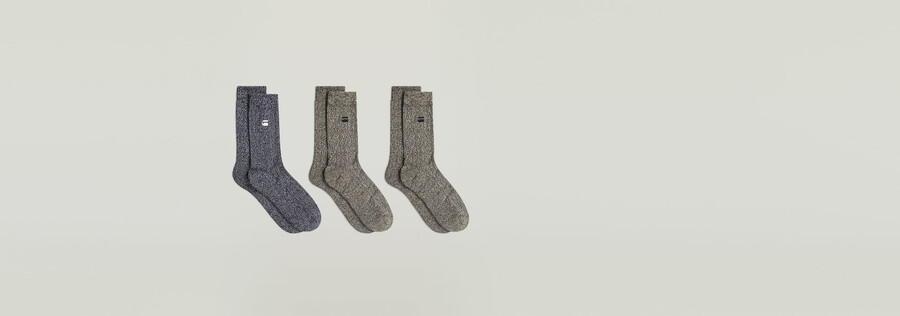 lot de 3 chaussettes côtelées