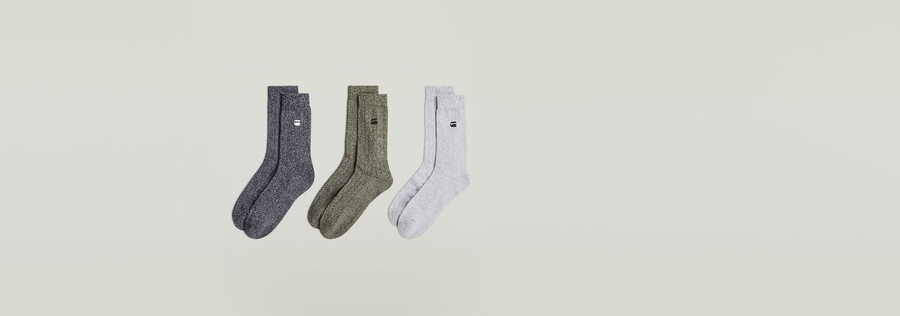 lot de 3 chaussettes côtelées