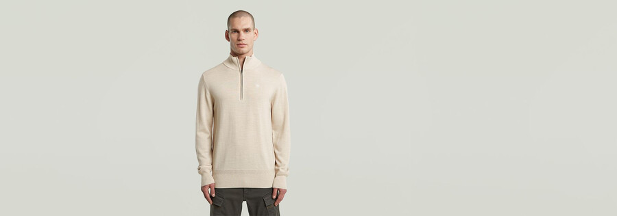 tricot à demi-zip de qualité supérieure