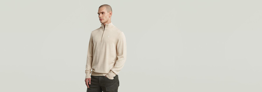 tricot à demi-zip de qualité supérieure