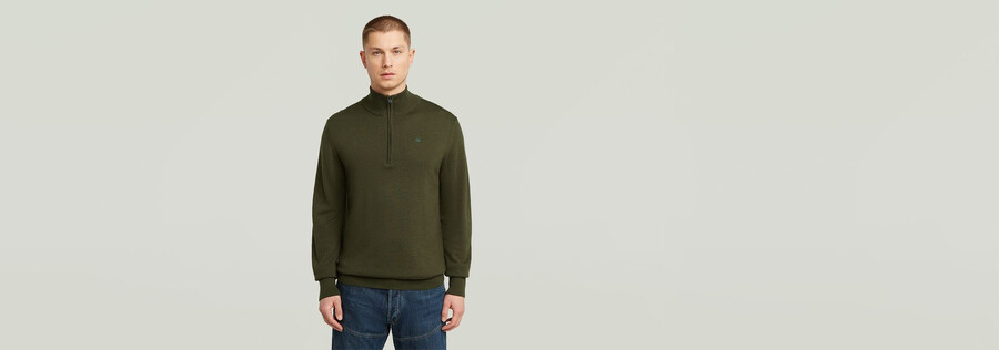 tricot à demi-zip de qualité supérieure