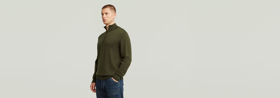 tricot à demi-zip de qualité supérieure