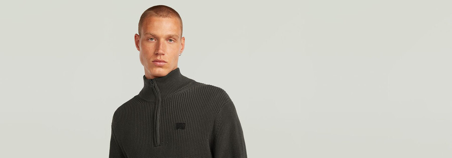 pull en maille à demi-zip