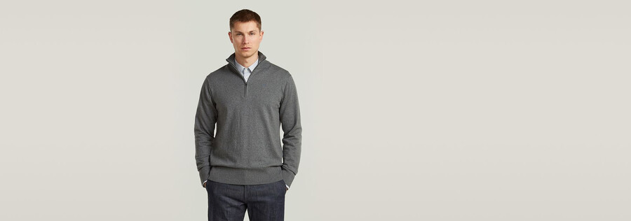 le pull olivier - correct à demi-zip