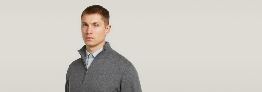 le pull olivier - correct à demi-zip