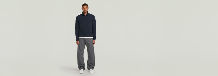 jeans amples et pliés