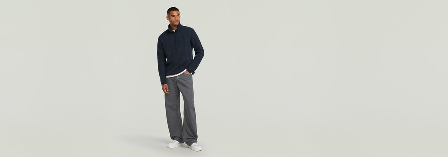 jeans amples et pliés