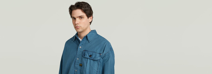 chemise carrée plissée à une poche