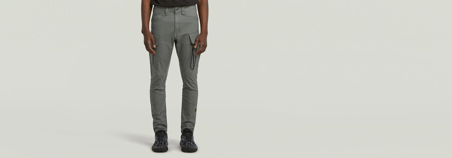 pantalon cargo skinny 3d à poches zippées