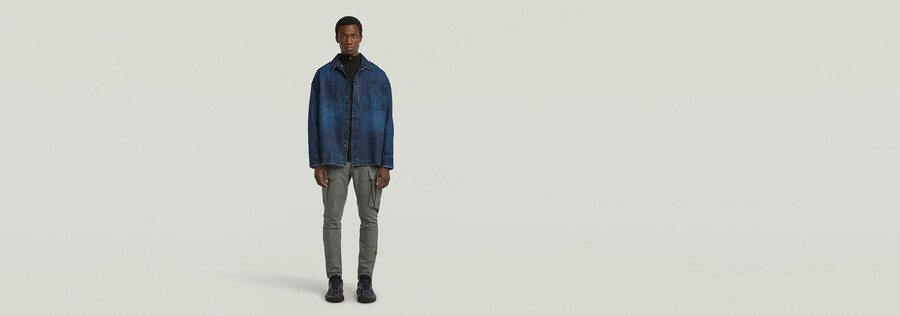 pantalon cargo skinny 3d à poches zippées