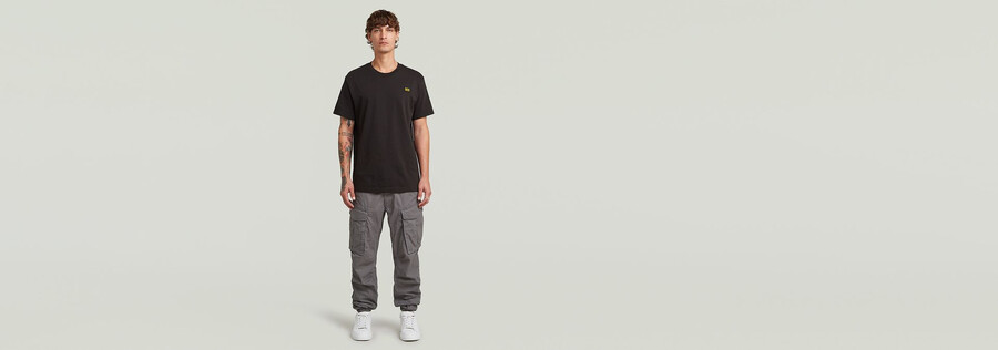 pantalon cargo 3d à revers fuselé et ajusté