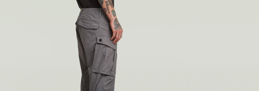 pantalon cargo 3d à revers fuselé et ajusté