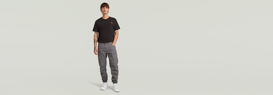 pantalon cargo 3d à revers fuselé et ajusté
