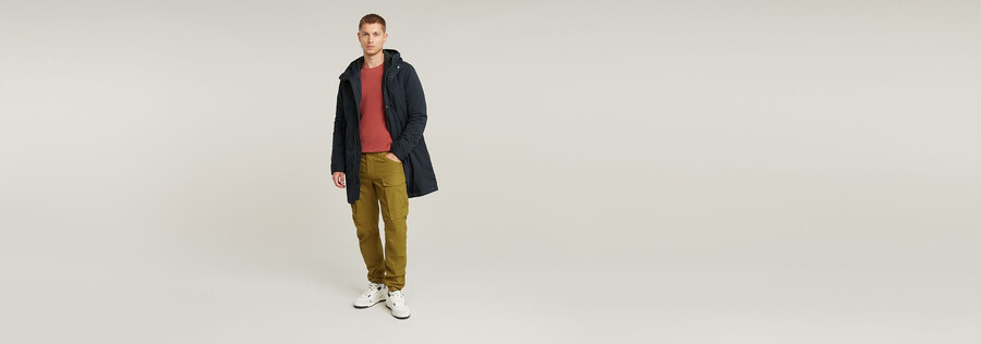 pantalon cargo 3d regular fuselé à revers