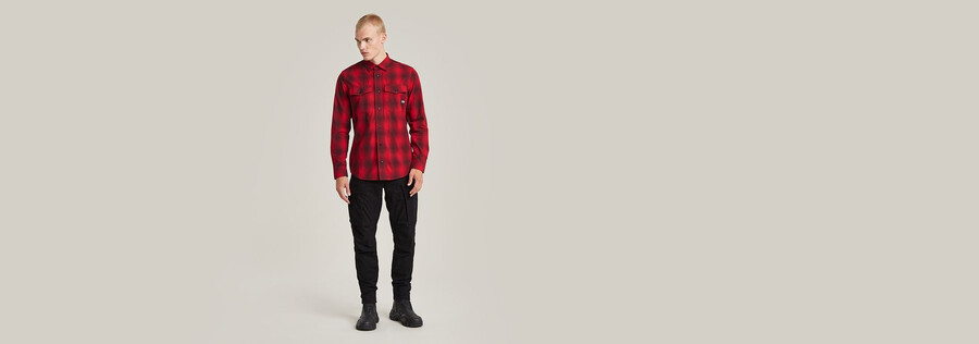 pantalon cargo 3d regular fuselé à revers