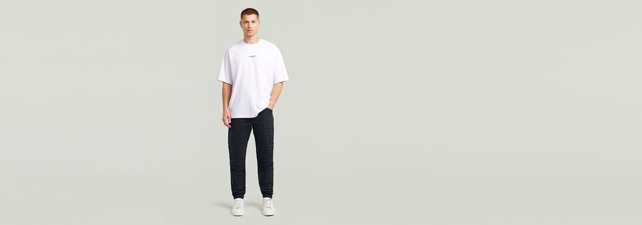pantalon cargo 3d regular fuselé à revers