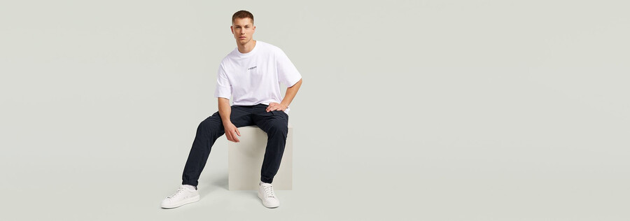 pantalon cargo 3d regular fuselé à revers