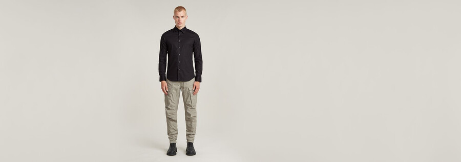 pantalon cargo 3d regular fuselé à revers