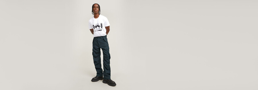 pantalon cargo droit r-3n