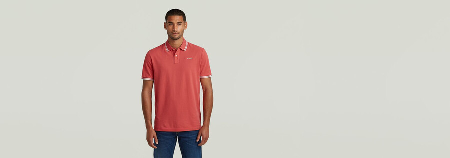 polo rayé avec logo sur la poitrine