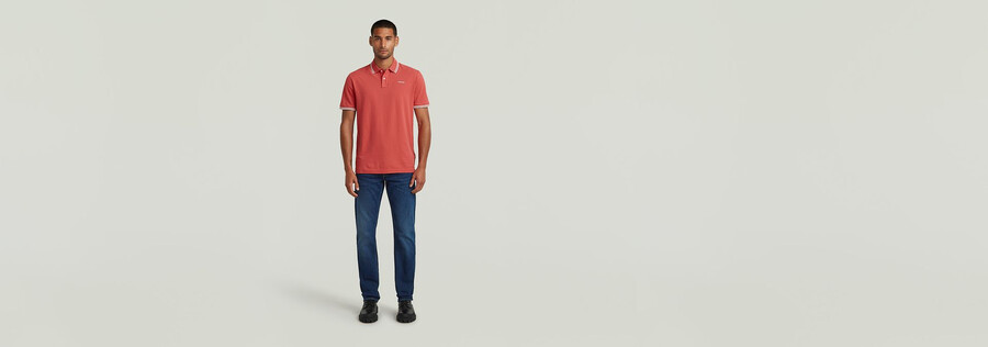 polo rayé avec logo sur la poitrine