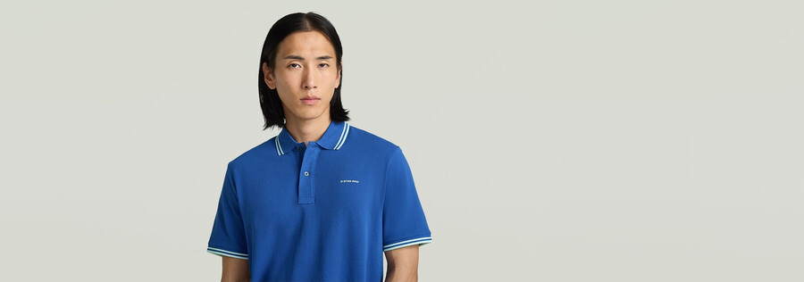 polo rayé avec logo sur la poitrine