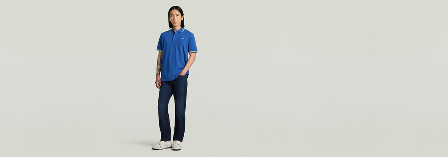 polo rayé avec logo sur la poitrine