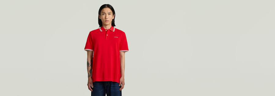 polo rayé avec logo sur la poitrine