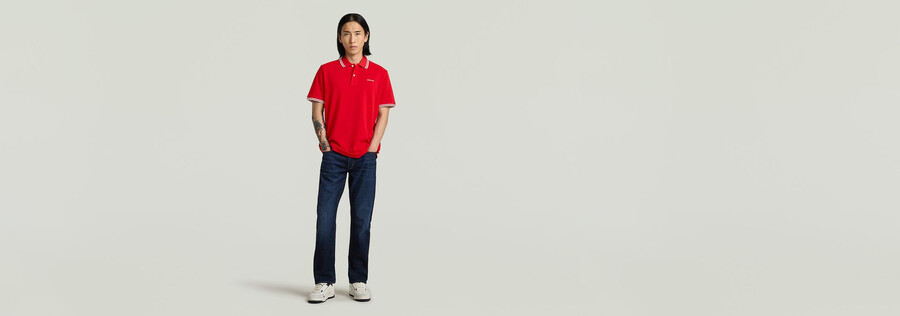 polo rayé avec logo sur la poitrine