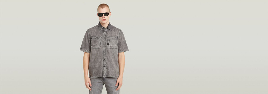 chemise classique à double poche oblique