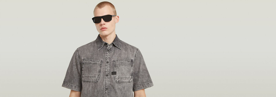 chemise classique à double poche oblique