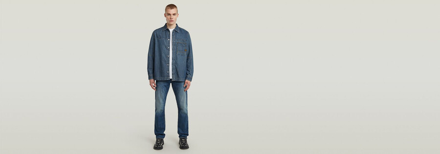 chemise en jean classique à une poche