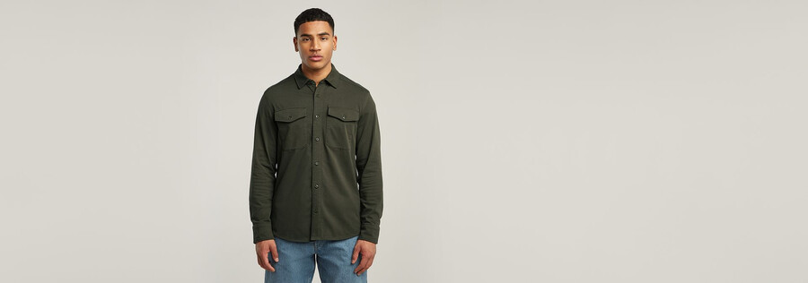 chemise en jersey à poches marines