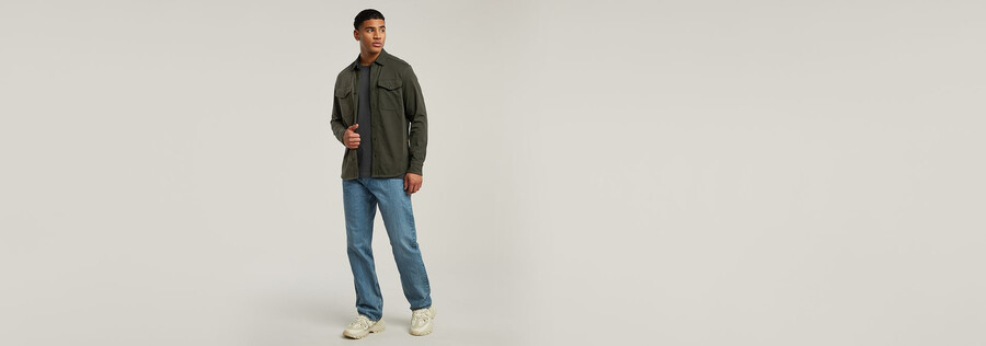 chemise en jersey à poches marines