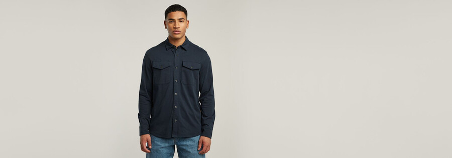 chemise en jersey à poches marines