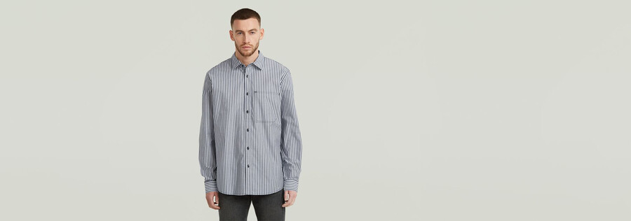 chemise classique à une poche et manches longues