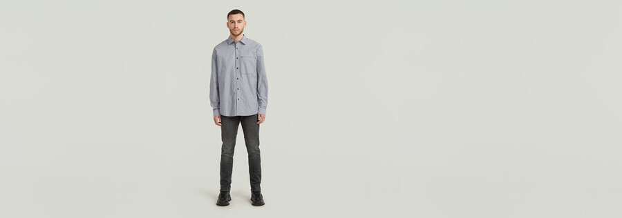 chemise classique à une poche et manches longues