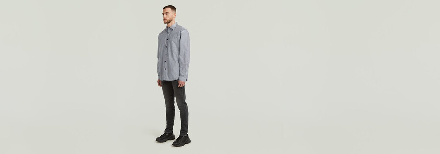 chemise classique à une poche et manches longues
