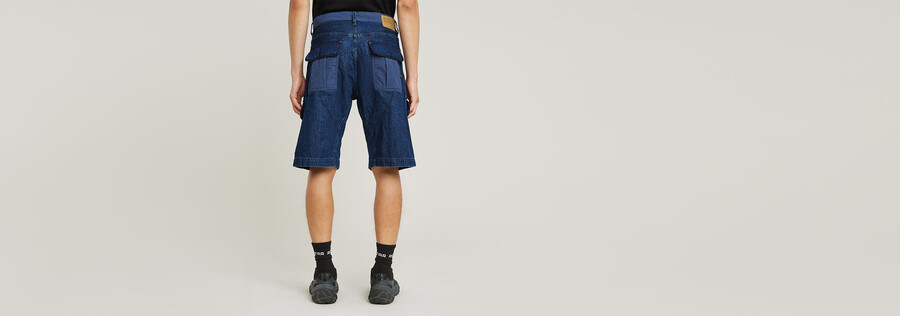 short cargo 3d bend en tissu mélangé
