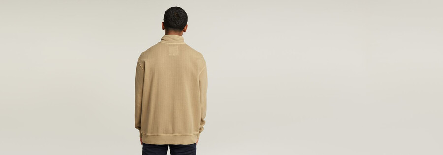 pull décontracté à demi-zip lavé
