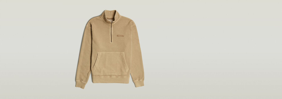 pull décontracté à demi-zip lavé