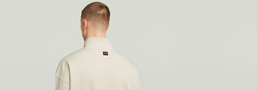 pull demi-zip en mélange de tissus