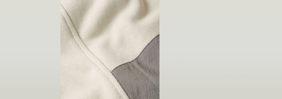 pull demi-zip en mélange de tissus