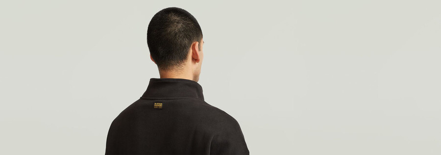 pull demi-zip en mélange de tissus